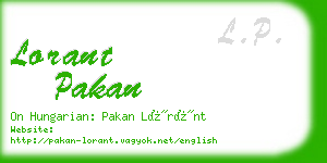 lorant pakan business card